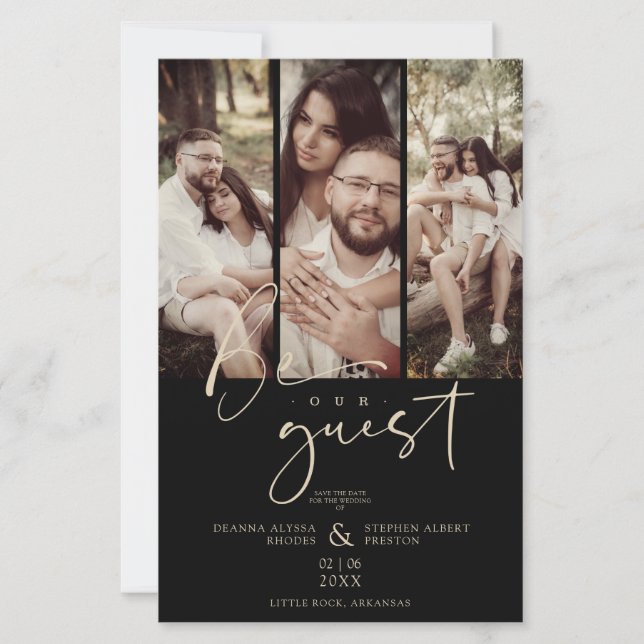 Lámina Fotos del Collage de Budget Trendy Modern 3 Bodas (Anverso)