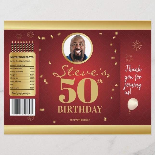 Lámina Fotos hito Cumpleaños Chip Bag Wrappers (Anverso)