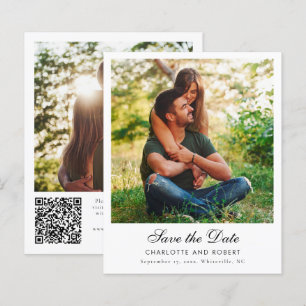 Lámina Fotos modernas Boda de código QR Guardar la fecha