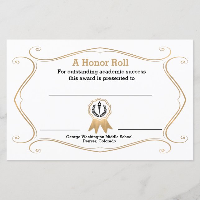 Lámina Fourige Frame Academic Award Certificate (Anverso)