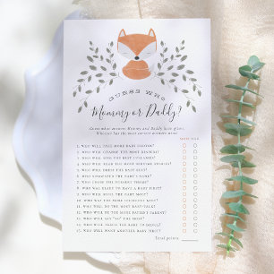Lámina Fox Cub Rustic Woodland adivina quién es el juego 