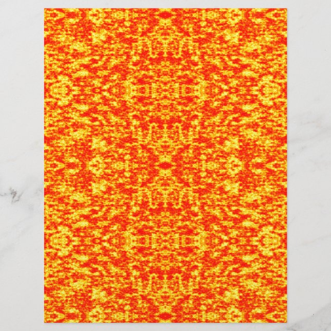 Lámina Fractal abstracto en rojo y naranja (Anverso)