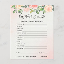 Lámina Fragmento de palabras del bebé | Juego Baby Shower