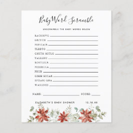 Lámina Fragmento de palabras del bebé | Juego Baby Shower