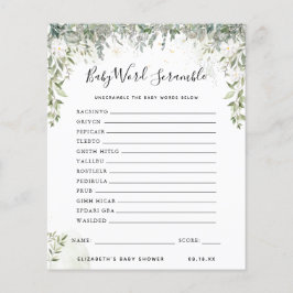 Lámina Fragmento de palabras del bebé | Juego Baby Shower