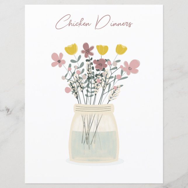 Lámina Fragmento silvestre Mason Jar Chicken Recipe Divis (Anverso)
