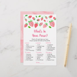 Lámina Fresa Baby Shower ¿Qué hay en tu juego de bolsos?