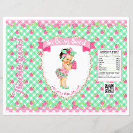 Lámina Fresa Bebé Tema Rosa & Mint Gingham Chip Bag