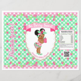 Lámina Fresa Bebé Tema Rosa & Mint Gingham Chip Bag