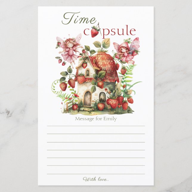Lámina Fresa Fairy Berry Sweet Birthday Time Capsule (Anverso)