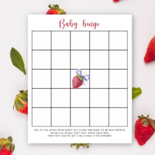 Lámina Fresa - Juego de bingo para baby shower