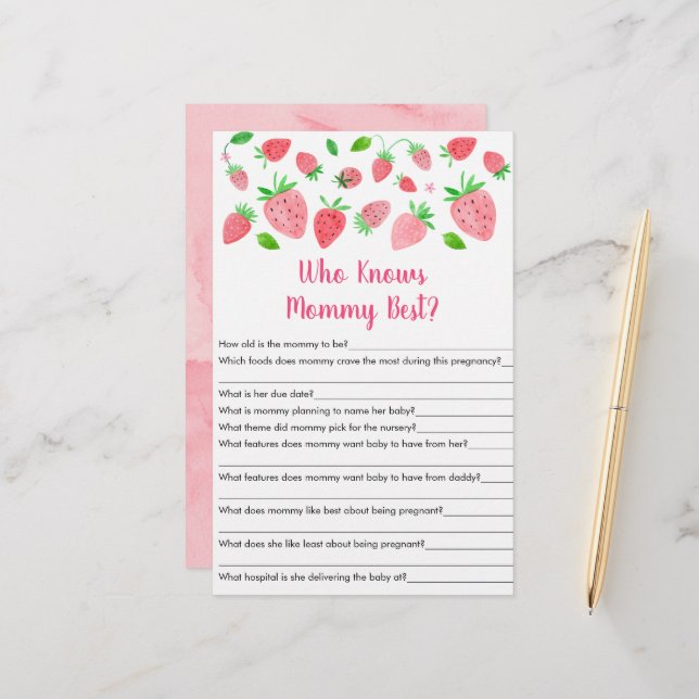 Lámina Fresa verde que conoce a mamá mejor juego (Anverso/Reverso In Situ)