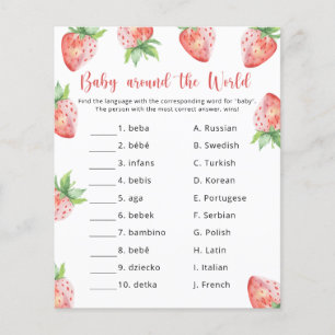 Lámina Fresas - Bebé alrededor del mundo juego