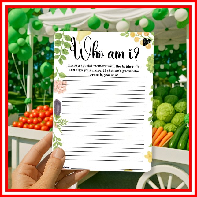 Lámina Fresh Off The Market Who Soy I Bridal Shower Game (Subido por el creador)