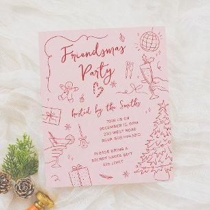 Lámina Friendsmas Whimsical Doodle Navidades Presupuesto