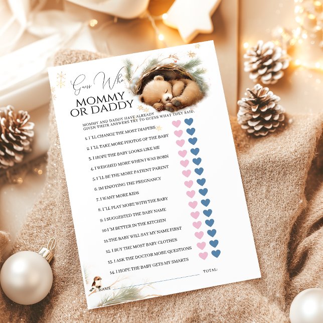 Lámina Frío fuera del juego de Baby Shower Woodland Bear  (Subido por el creador)