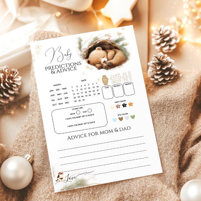 Lámina Frío fuera del juego de Baby Shower Woodland Bear  (Subido por el creador)