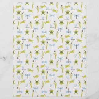 Lámina Frog & Dragonfly & Polka Dots Scrapbook Doble cara