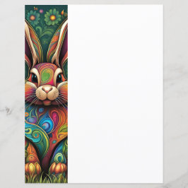 Lámina Frohe Ostern - Osterhase in Blumen 2