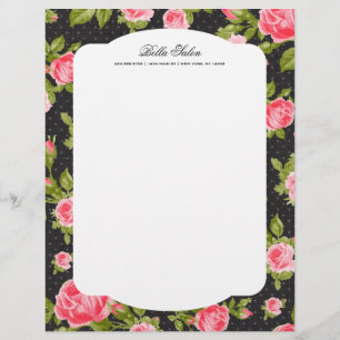 Lámina Frontera de Rosas florales de la Moda Girly