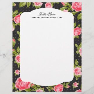 Lámina Frontera de Rosas florales de la Moda Girly