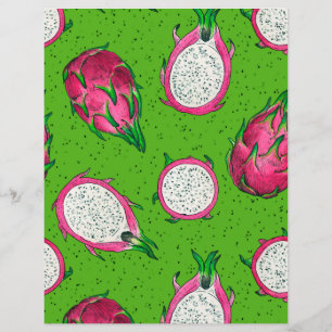 Lámina Fruta del dragón rojo en verde