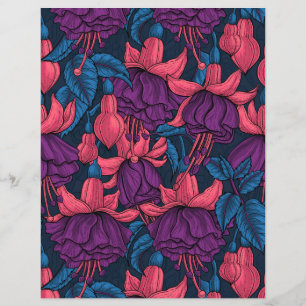 Lámina Fuchsia en azul y púrpura