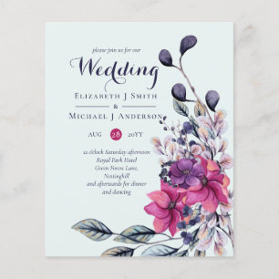 Lámina Fuchsia Sage Boda otoño en otoño invita al presupu