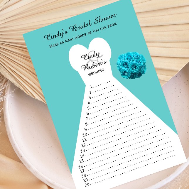 Lámina Fun Aqua Bridal Shower Juegos de Word (Subido por el creador)