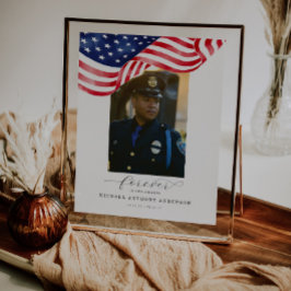 Lámina Funeral de la Bandera Estadounidense Para Siempre 