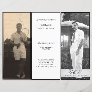 Lámina Funeral Simple Elegante Foto Orden de Ceremonia