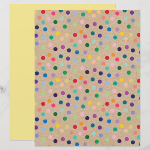 Lámina Funky Polkadots Faux Brown Kraft Papel para el lib