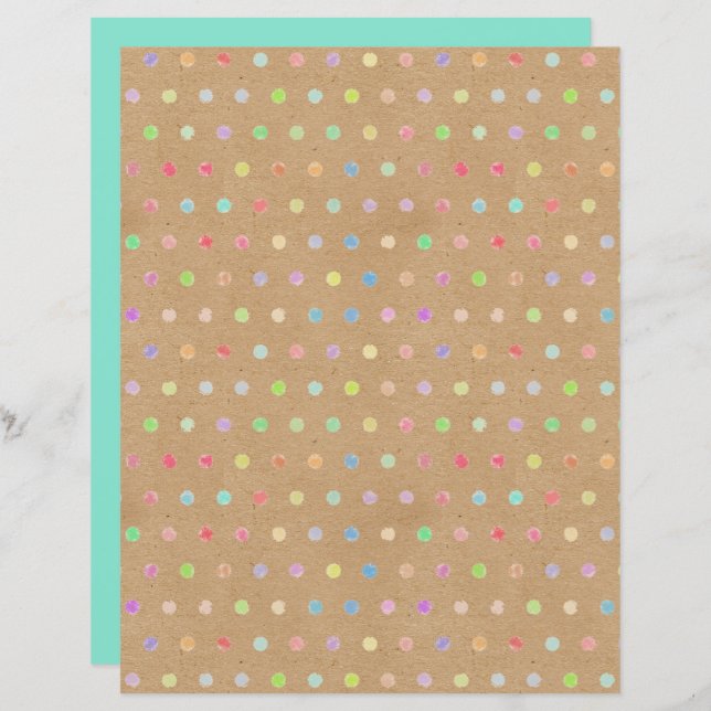 Lámina Funky Polkadots Faux Brown Kraft Papel para el lib (Anverso / Reverso)