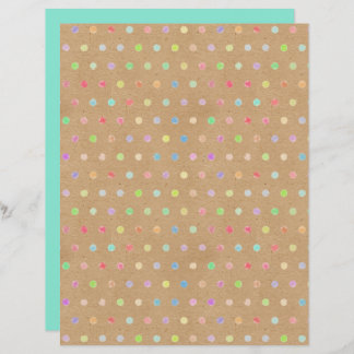 Lámina Funky Polkadots Faux Brown Kraft Papel para el lib