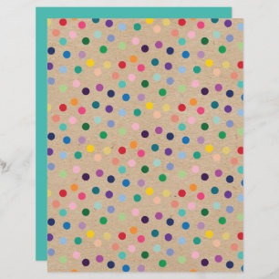 Lámina Funky Polkadots Faux Brown Kraft Papel para el lib
