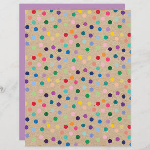 Lámina Funky Polkadots Faux Brown Kraft Papel para el lib
