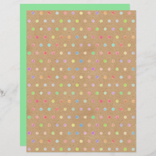 Lámina Funky Polkadots Faux Brown Kraft Papel para el lib (Anverso / Reverso)