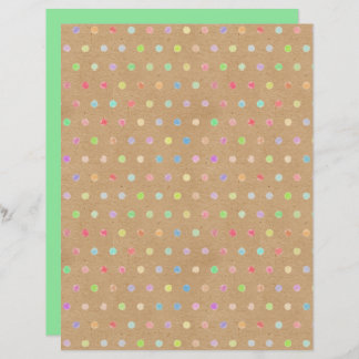 Lámina Funky Polkadots Faux Brown Kraft Papel para el lib