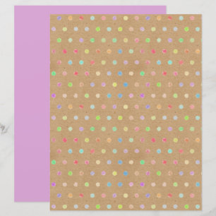 Lámina Funky Polkadots Faux Brown Kraft Papel para el lib