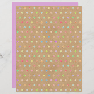Lámina Funky Polkadots Faux Brown Kraft Papel para el lib