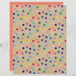 Lámina Funky Polkadots Faux Brown Kraft Papel para el lib