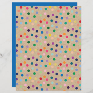 Lámina Funky Polkadots Faux Brown Kraft Papel para el lib