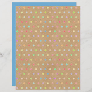 Lámina Funky Polkadots Faux Brown Kraft Papel para el lib
