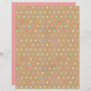 Lámina Funky Polkadots Faux Brown Kraft Papel para el lib