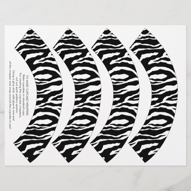 Lámina Funky Zebra Print Cupcake Wraps (Anverso)