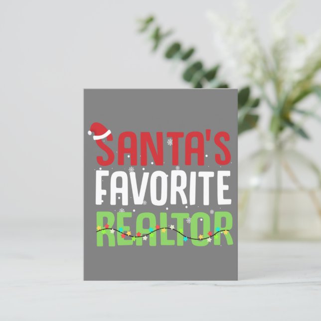 Lámina Funny Agente de bienes raíces favorito de Santa Cl (Anverso de pie)