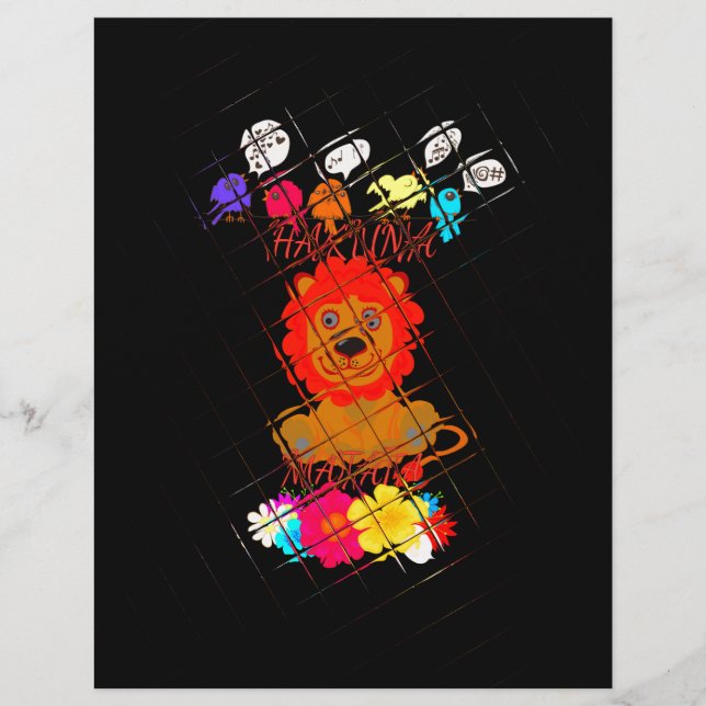 Lámina Funny Baby Lion King: Diseño de Arte Hakuna Matata (Anverso)