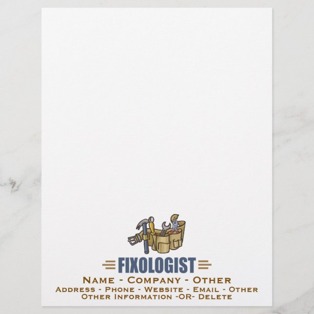 Lámina Funny Handyman humorístico FIXOLOGISTA (Anverso)