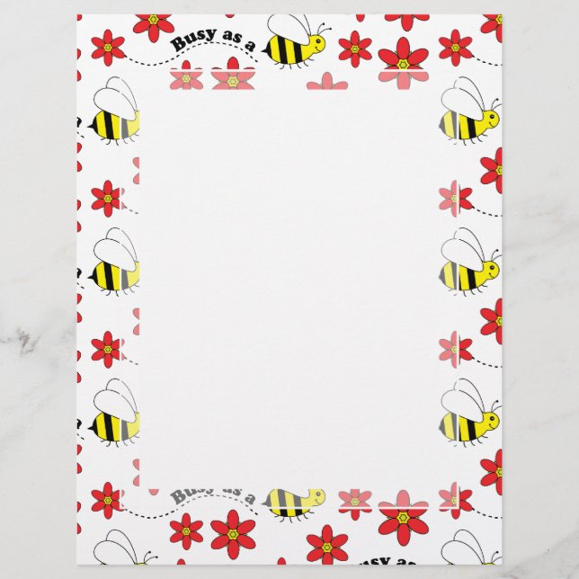 Lámina Funny Ocupado Pequeño Bumble Bee Pattern Cute (Anverso)