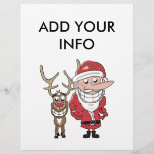 Lámina Funny Personalizado Santa y Rudolph